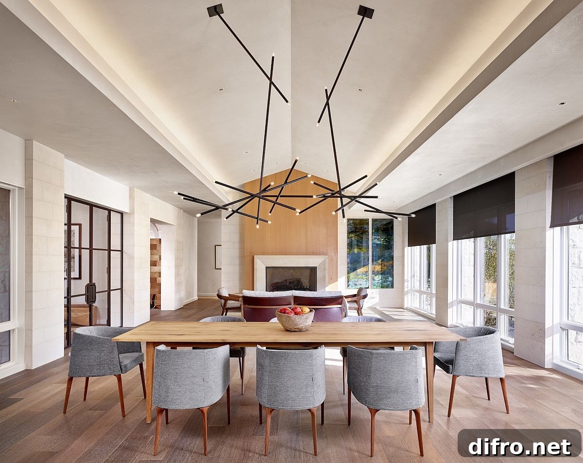 Expansive living room and dining area