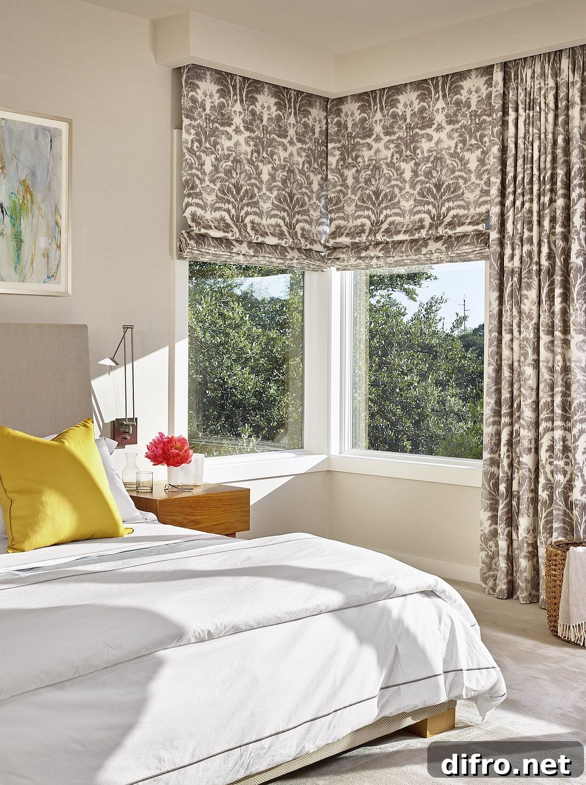 Bright modern bedroom in white