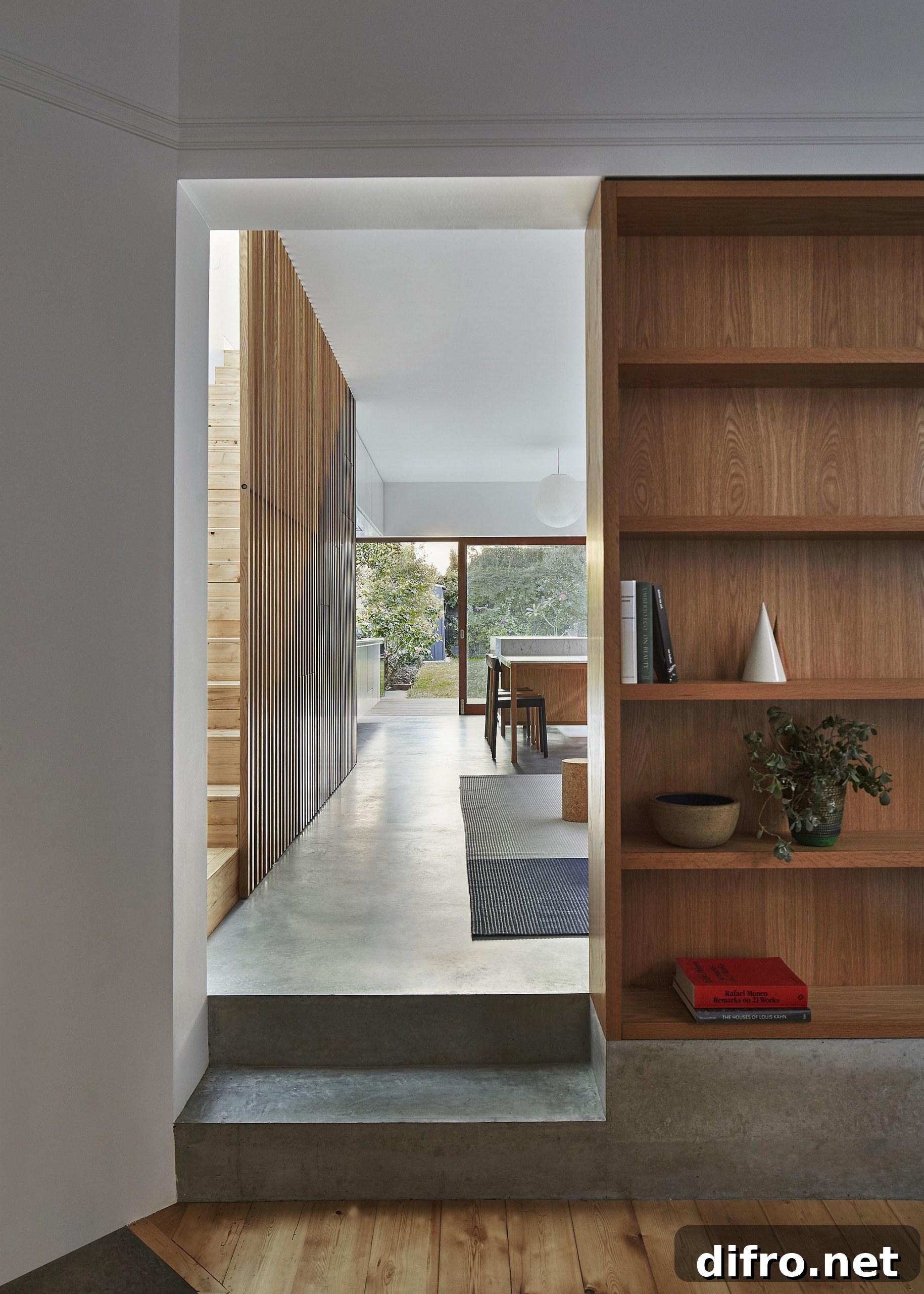 Transition between the old and the new inside a revamped home
