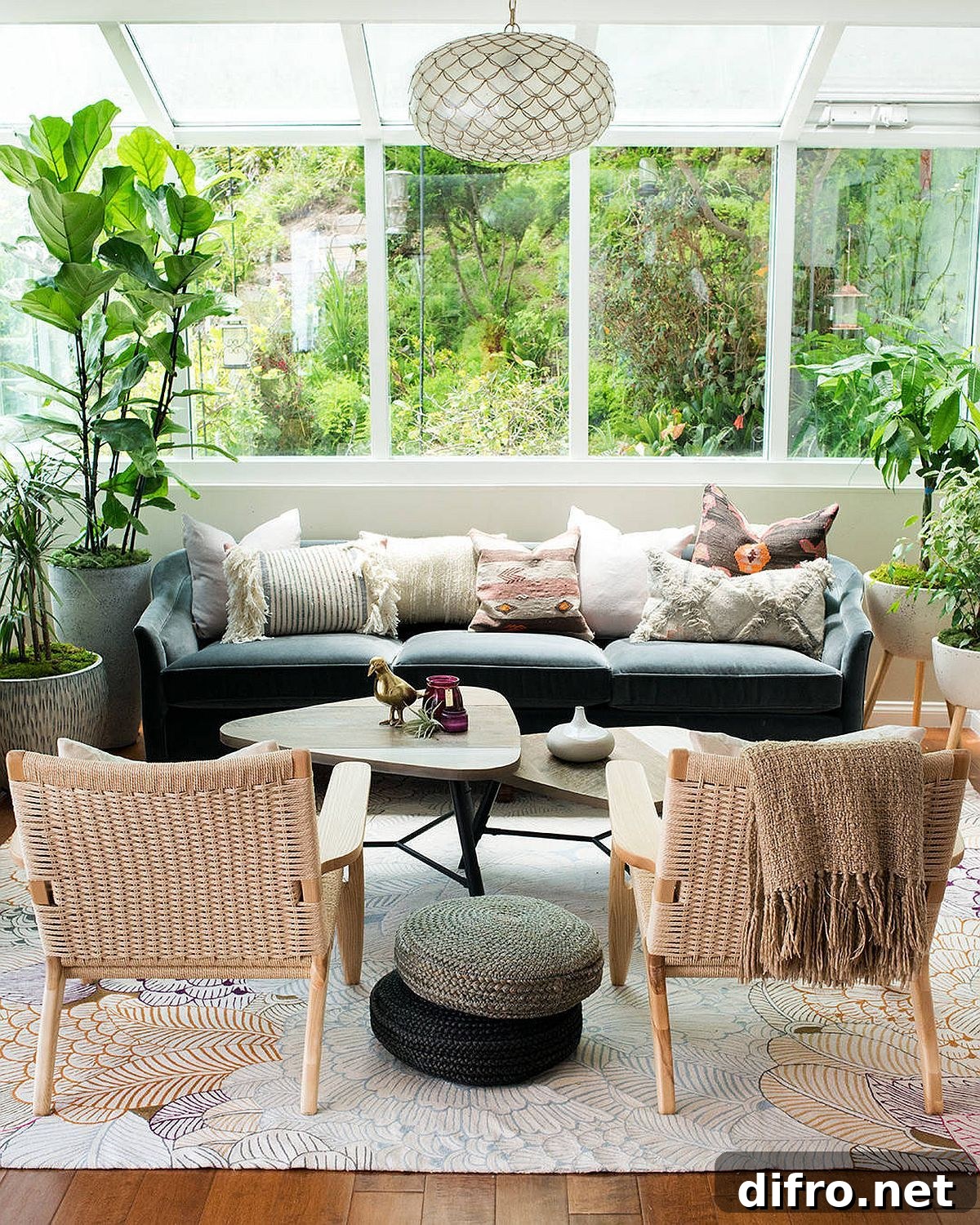 Modern decor with greenery