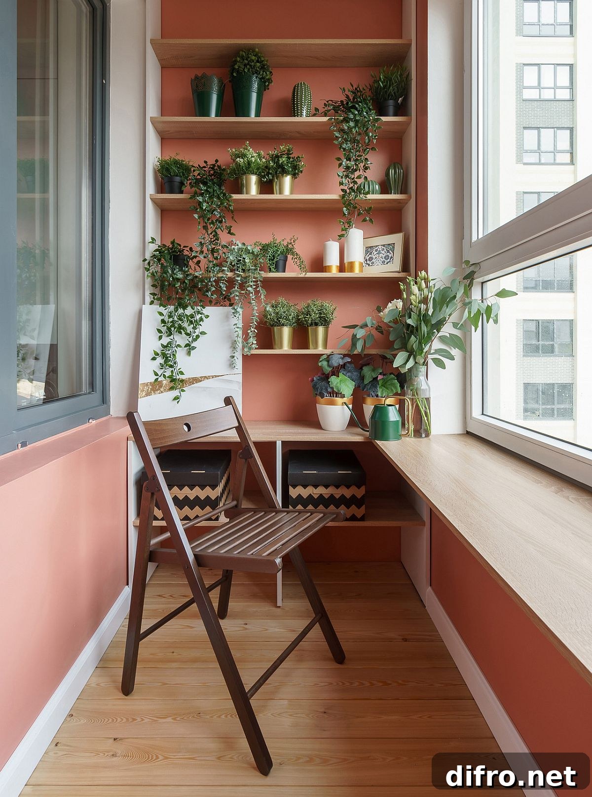 Pink contemporary sunroom