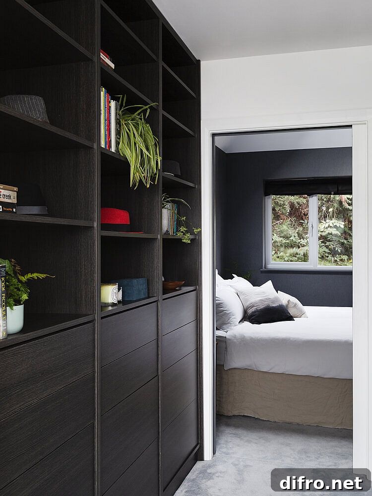 Secret doors in the bedroom cupboards lead way to the lift connecting different levels of the house