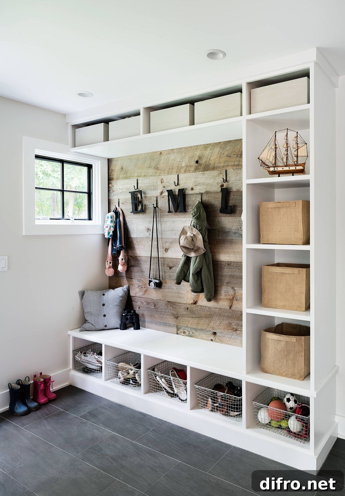 Bespoke storage units with reclaimed wood