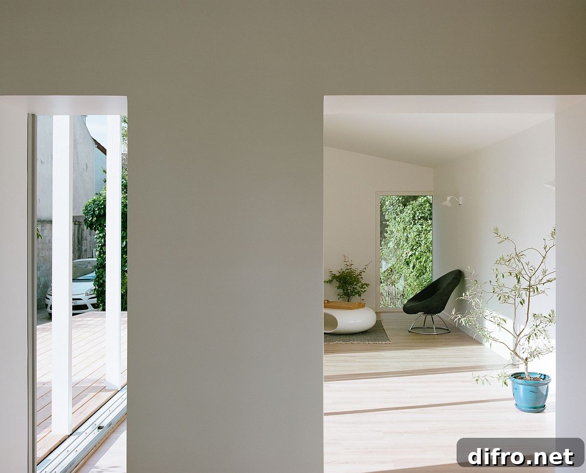 Sliding glass doors bringing natural light into the interior