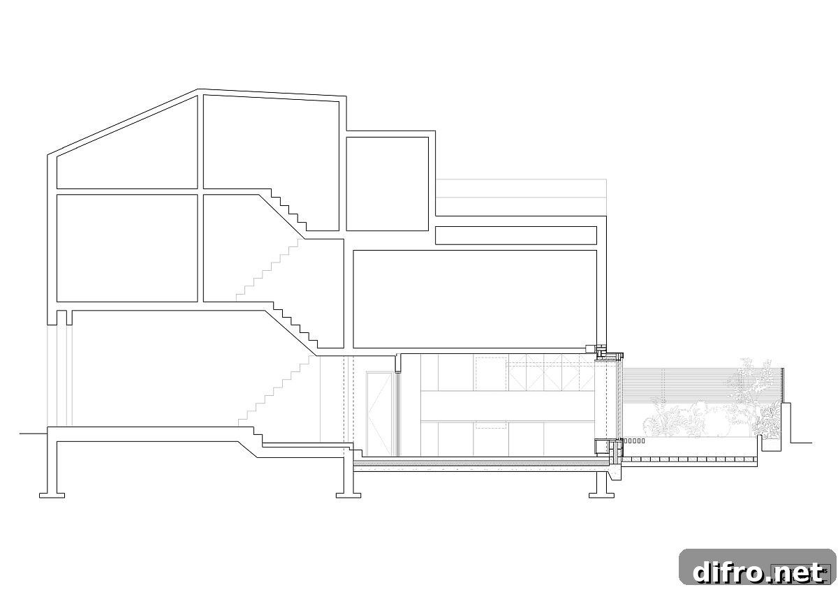 Sectional view of the altered Stoke Newington House