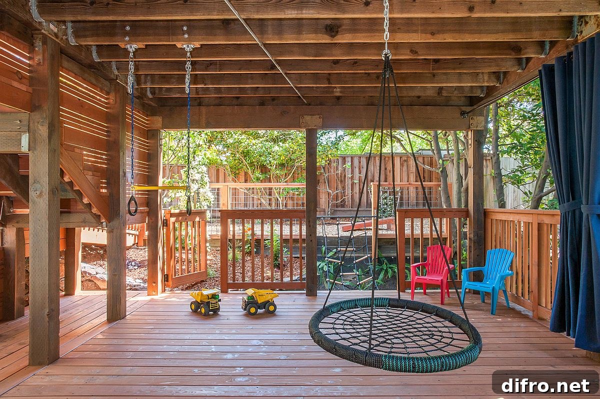 Wooden deck play area