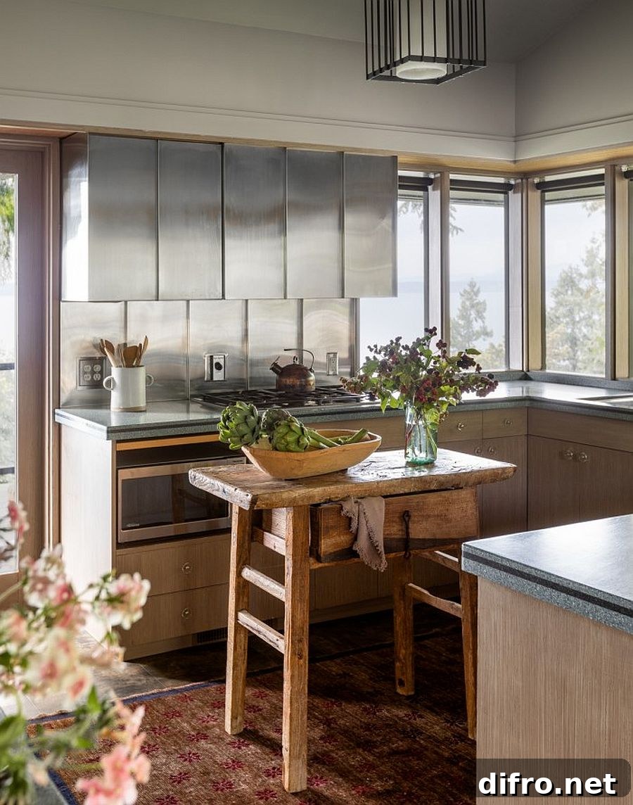 Compact kitchen with island