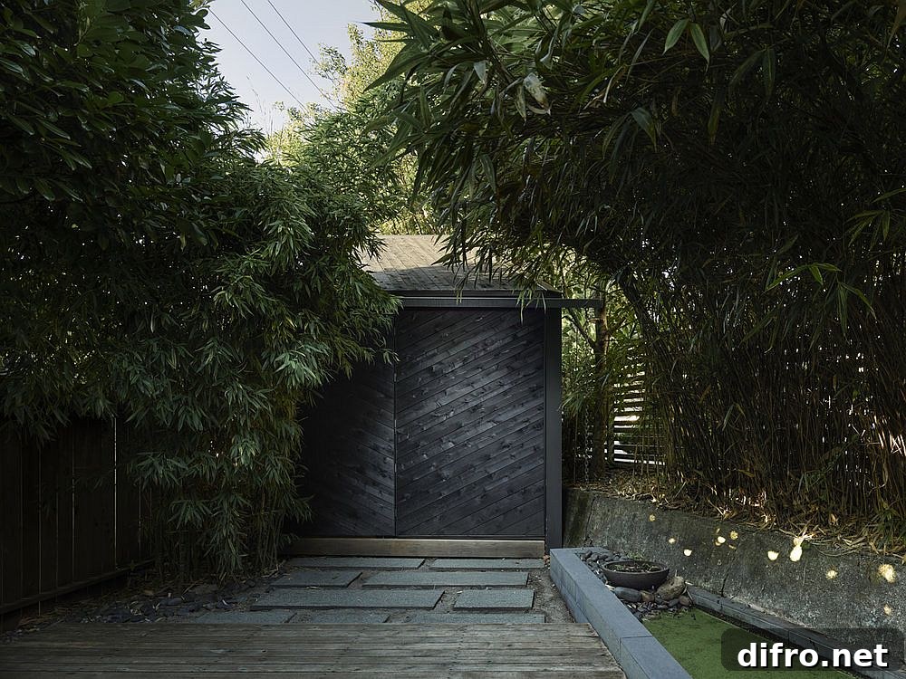 Secondary wooden door of the music shed provides security
