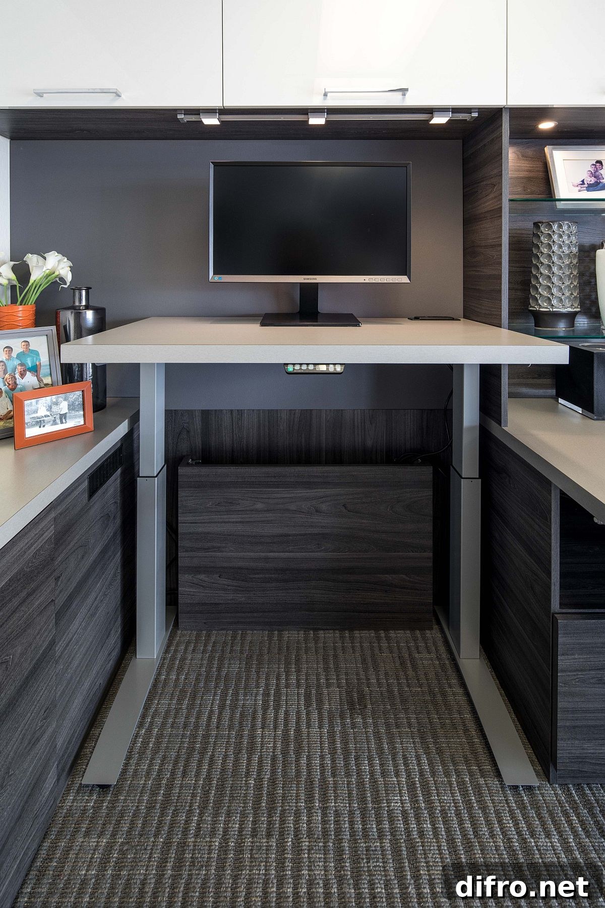 Custom height adjustable desk