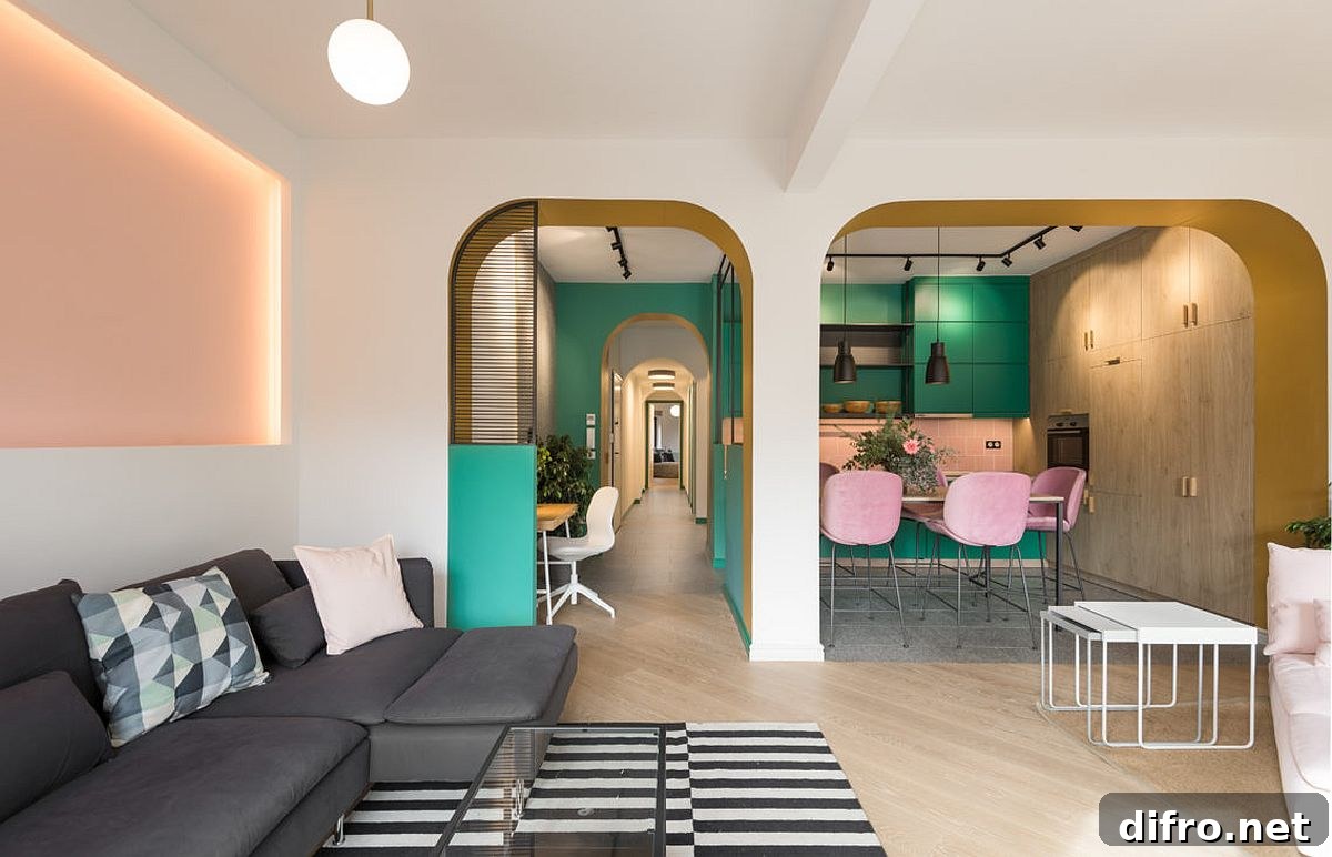Apartment interior inspired by the 60s