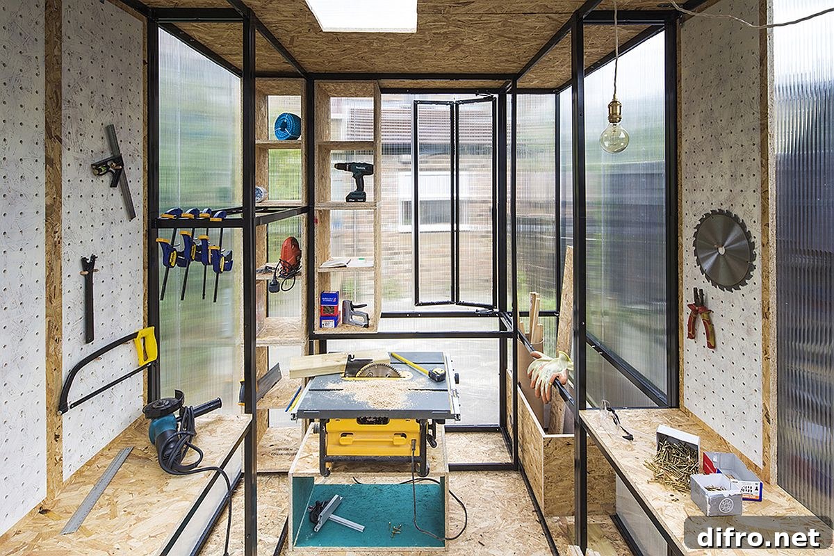 Flexible modular interior imagined for a carpenter