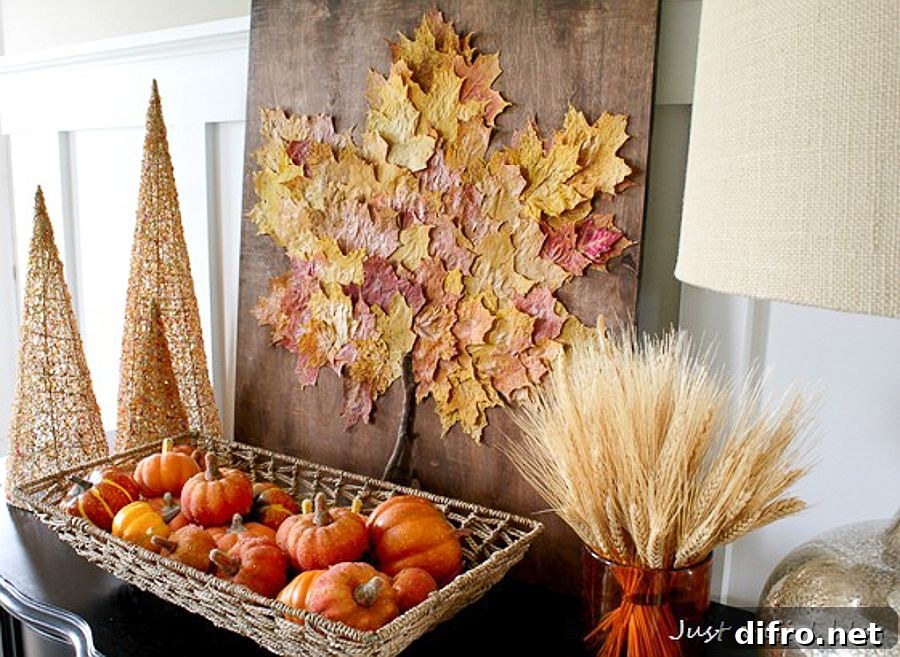 Fall leaf art piece