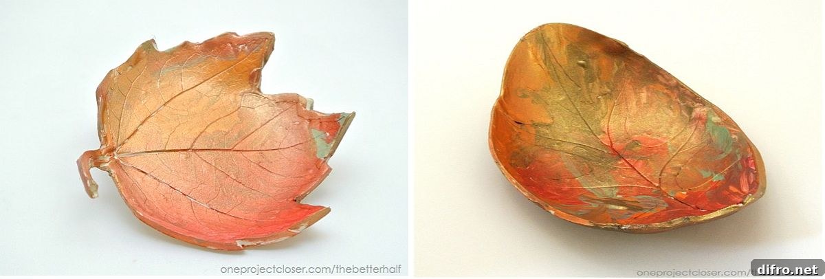 DIY clay leaf bowls