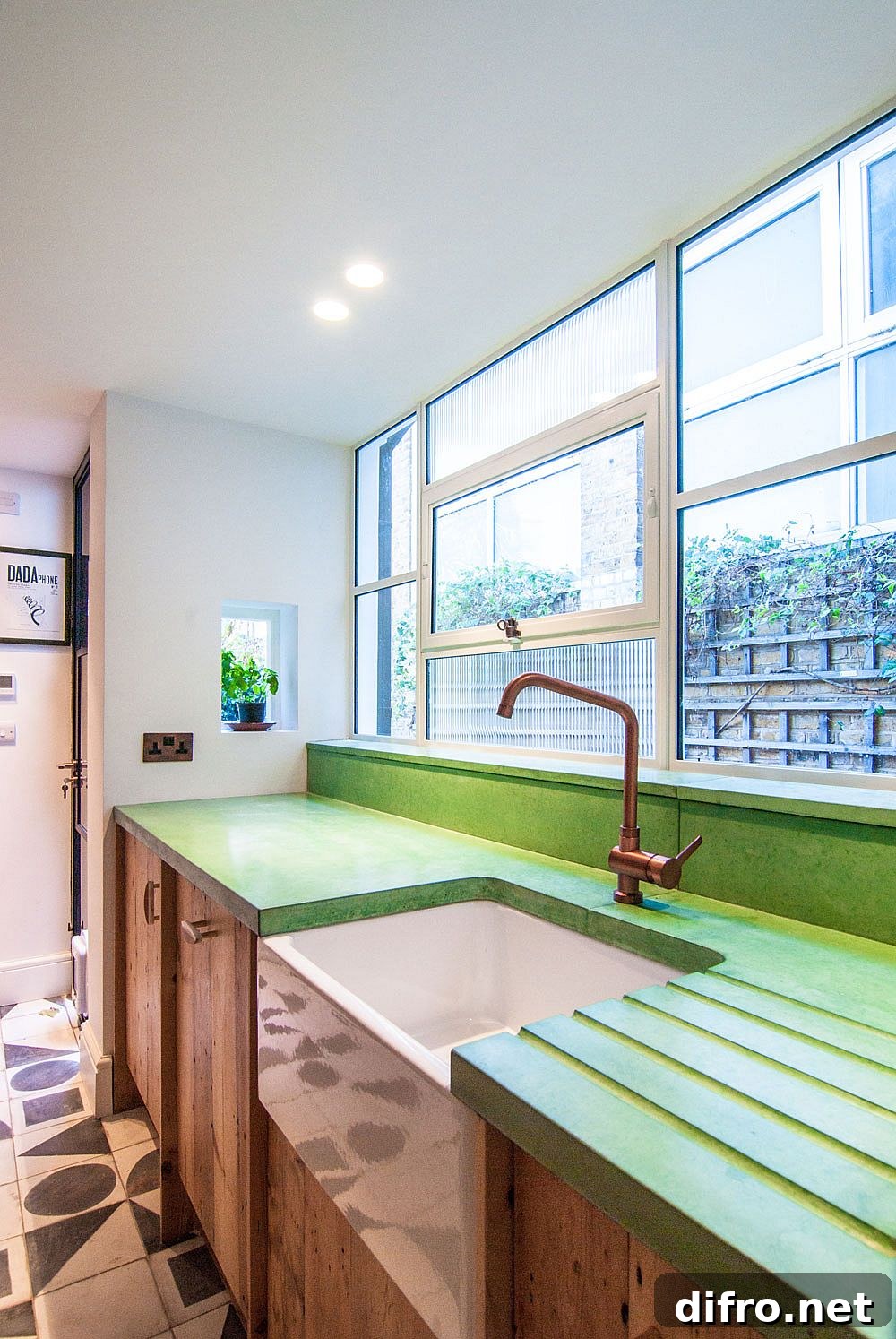 Blend of colors and finishes in the eclectic kitchen