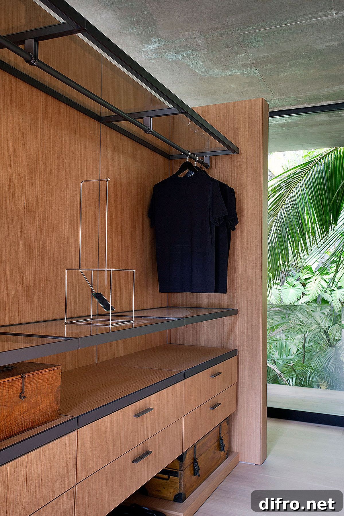 Bespoke wooden wardrobe for a modern bedroom
