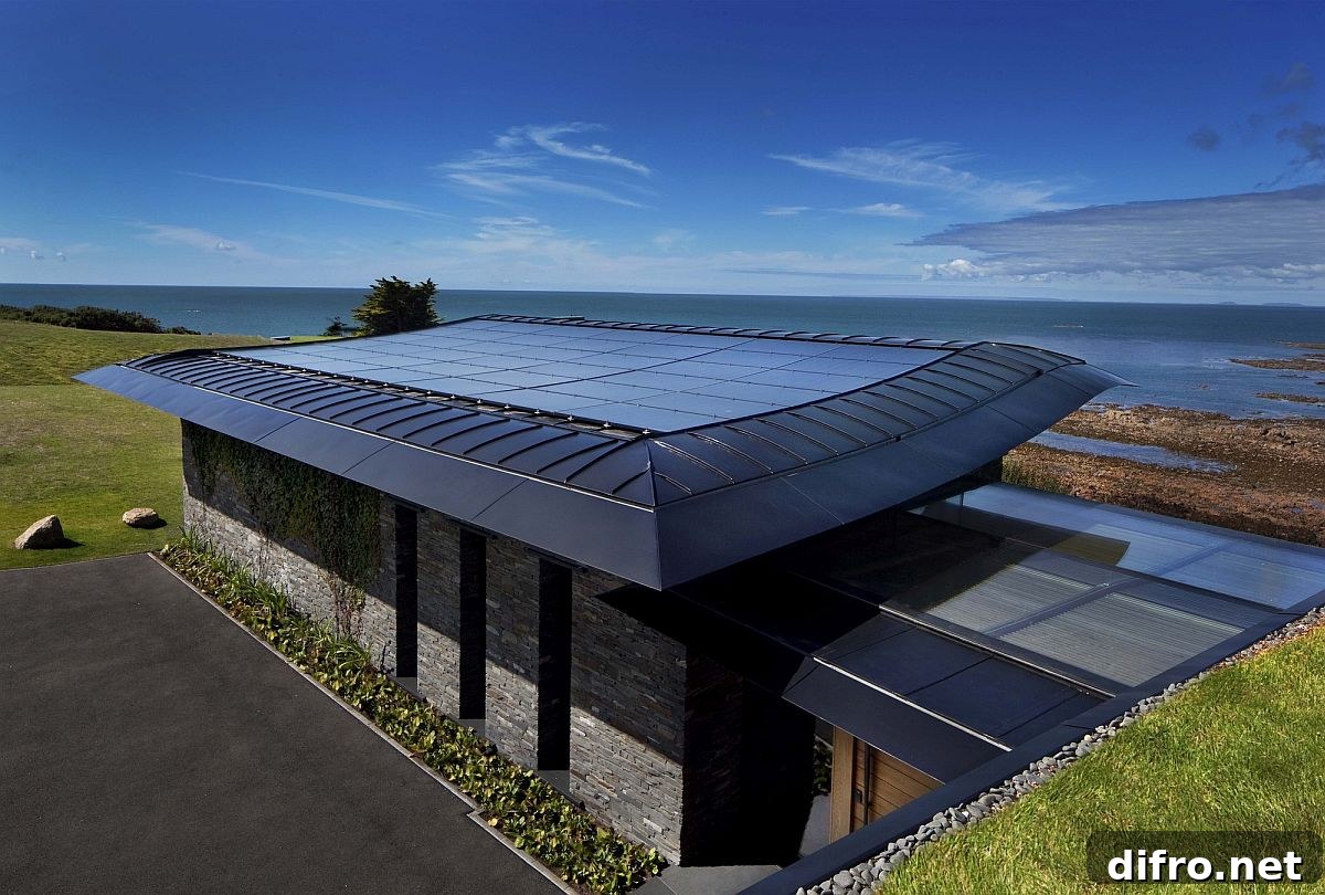 Slate and stone shape the coastal home
