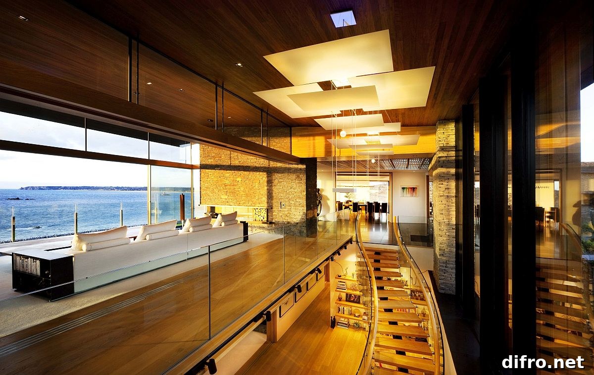 Expansive interior with sea views
