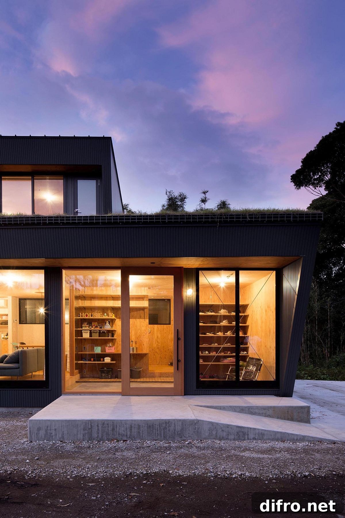 Angular walls creating geometric appeal