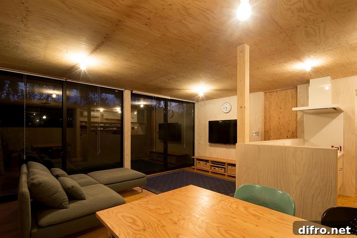 Recessed lighting in the living room