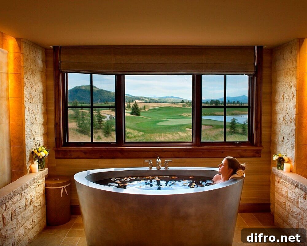 Soaking tub adding luxury to the bathroom