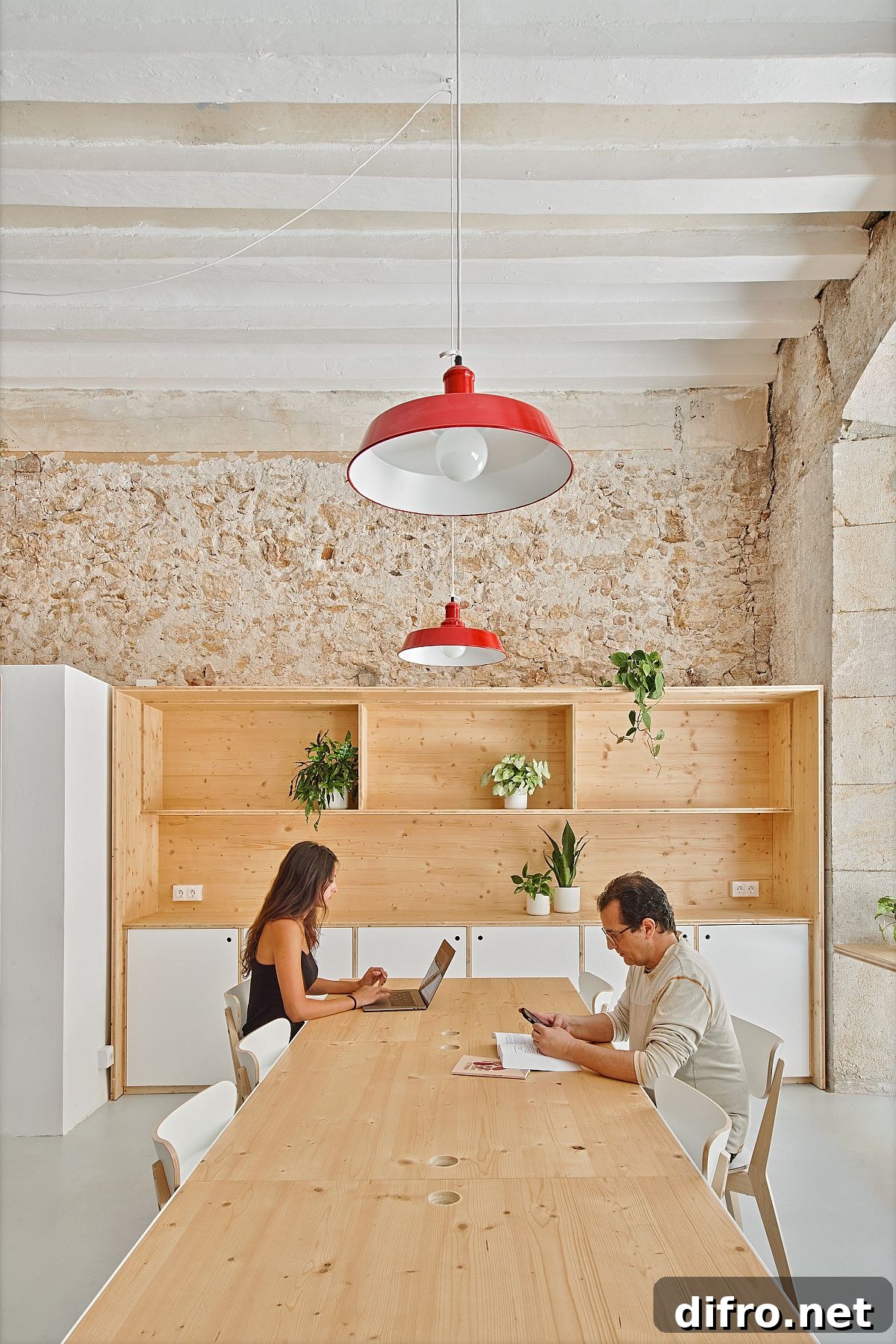 Pendant lights in red add color