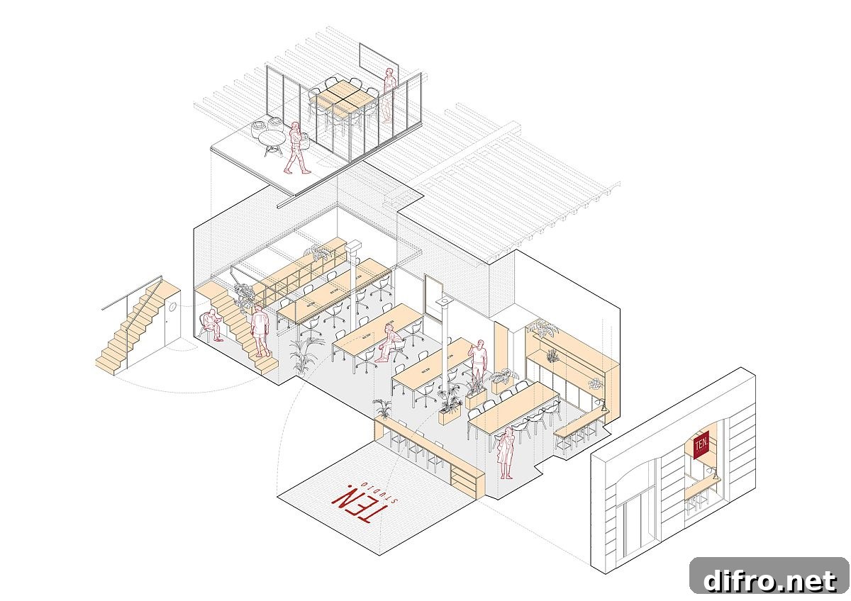 Floor plan of TEN Studio in Spain