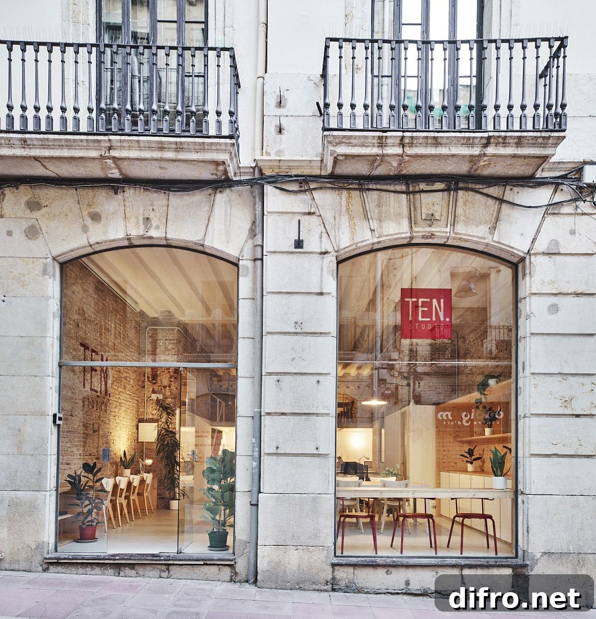 View of the office that was once an art shop in Spain