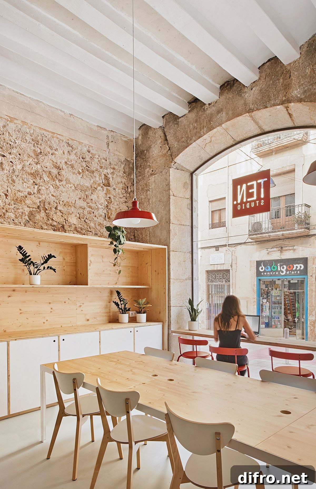 Exposed stone, brick and high ceilings
