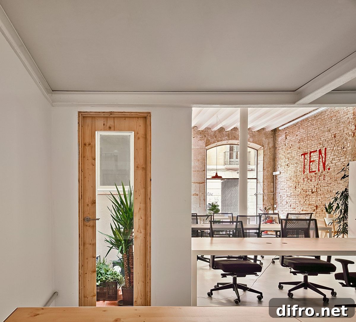 Natural light and revamped interior create a lovely office