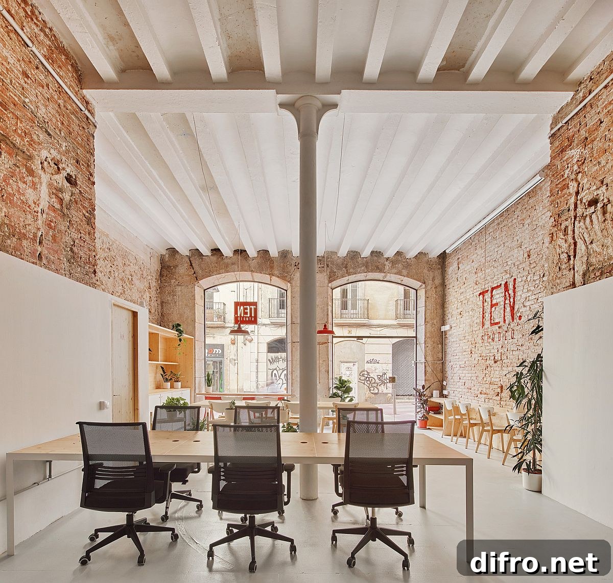 Old art shop transformed into a lovely home office