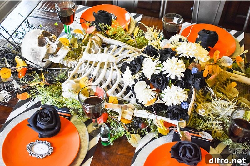 Creepy Halloween tablescape