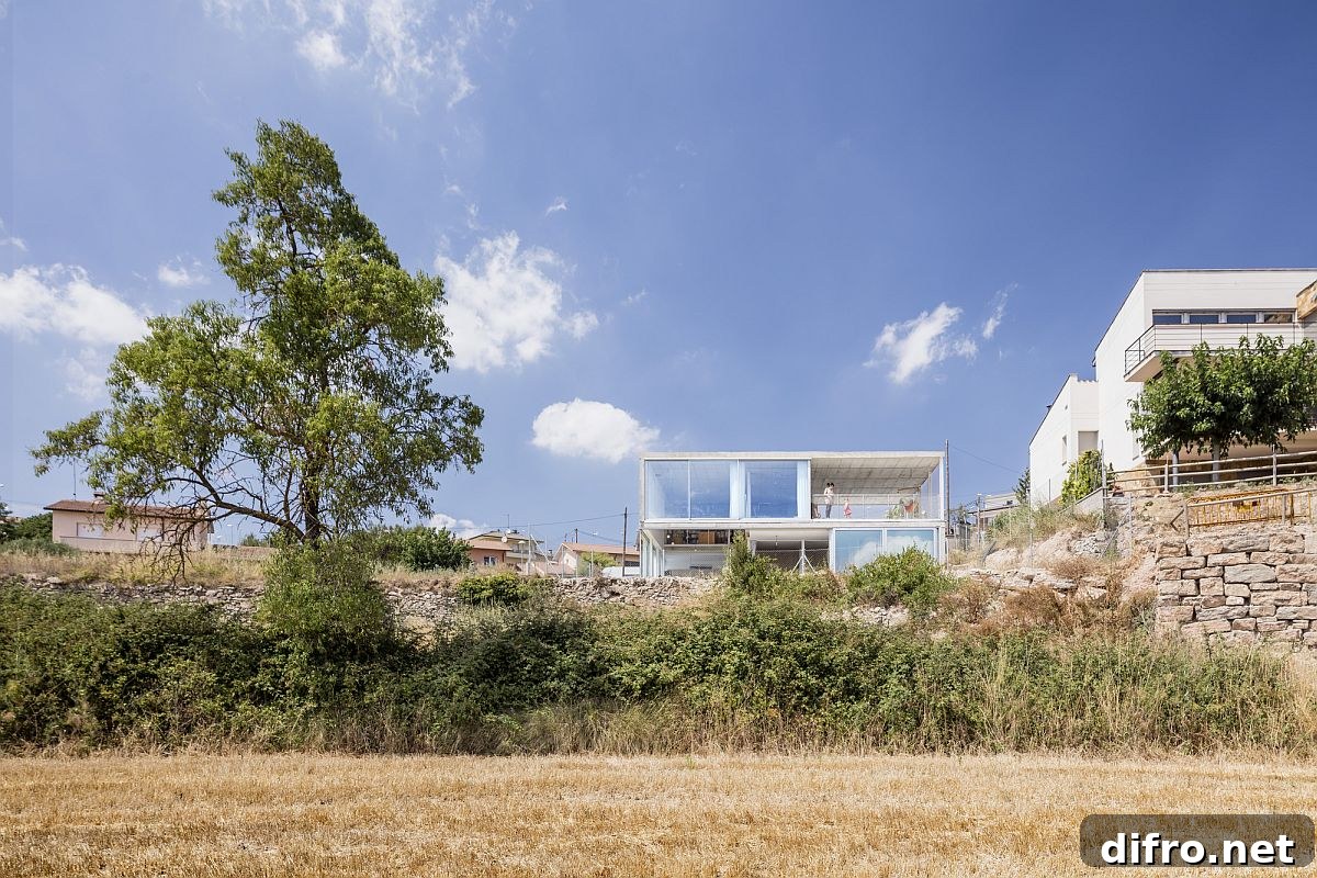 Lovely rustic landscape around the beautiful modern home in Spain