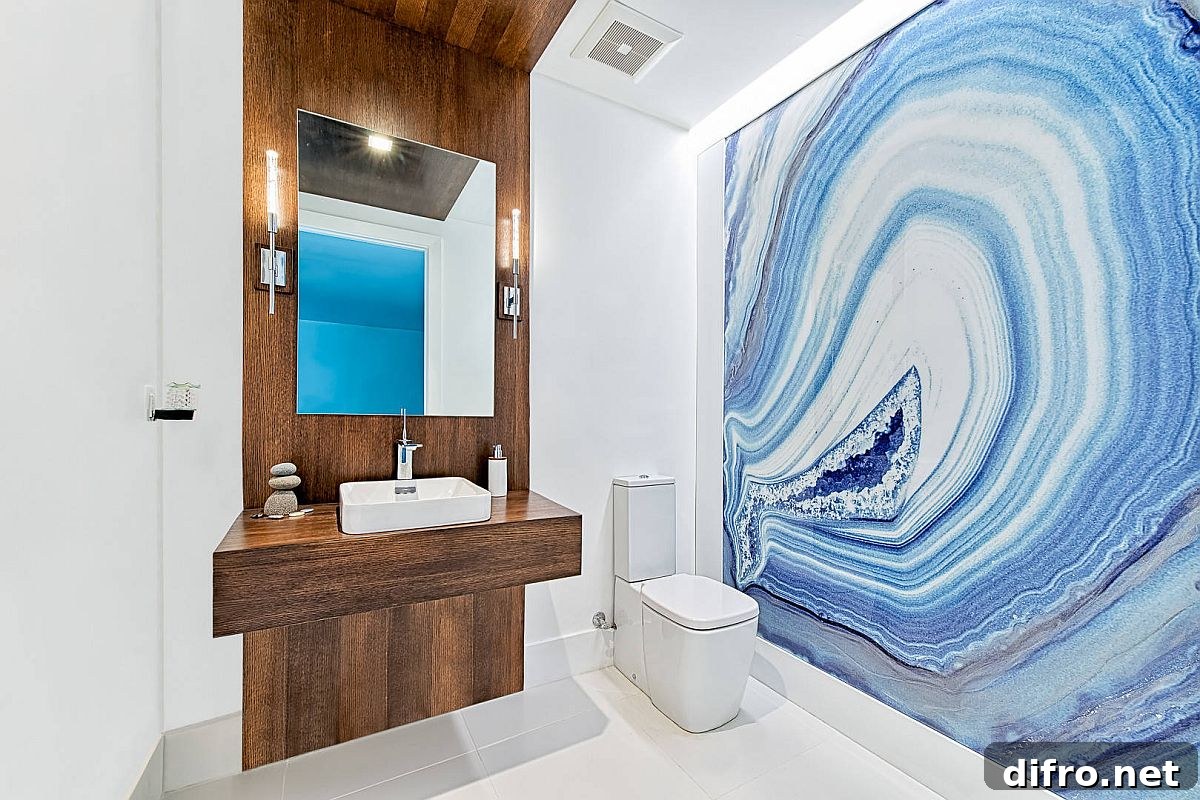 Captivating bathroom accent wall
