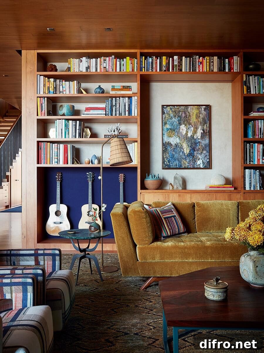 Beachy eclectic interior of the home in wood feels fresh and inviting