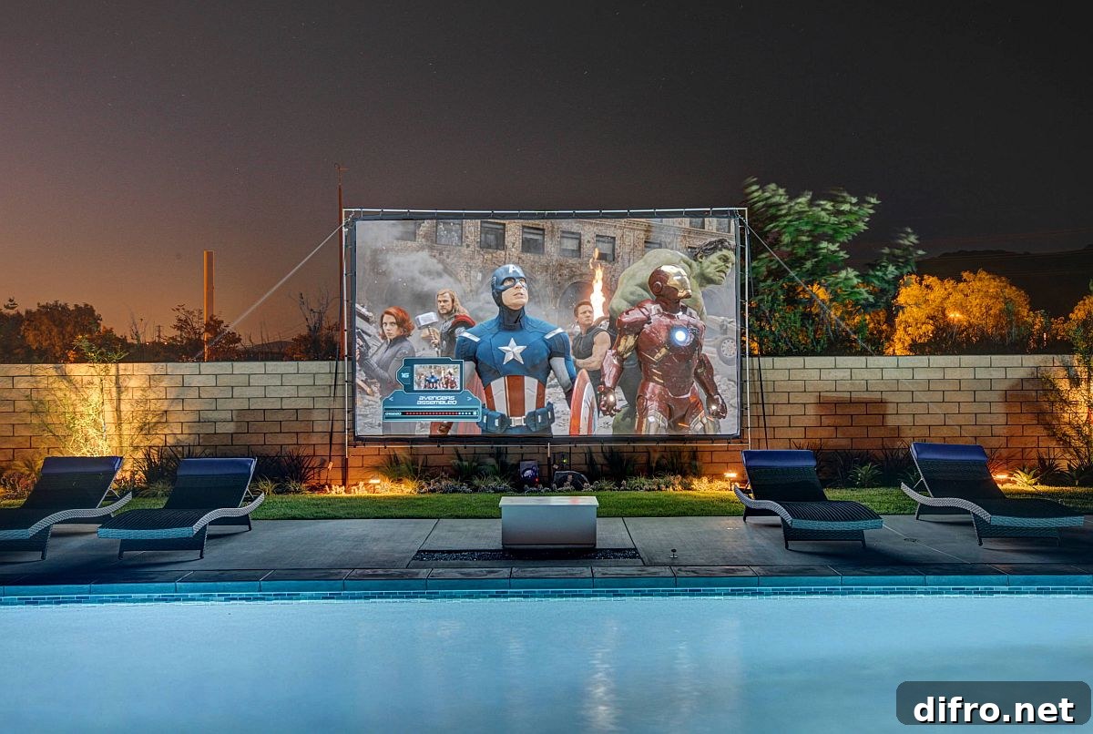 Finding space for a home theater on the pool deck