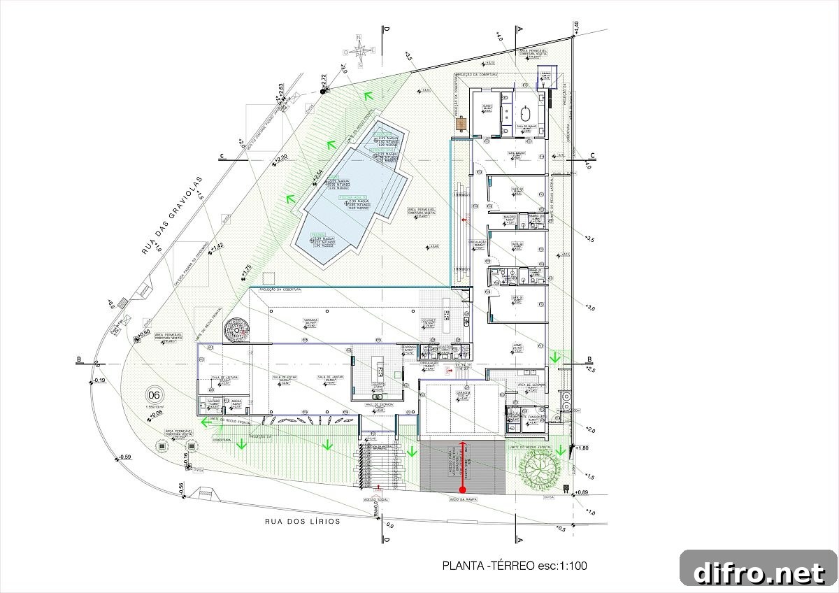 Design plan of Casa da Mata designed by Leo Romano in Brazil