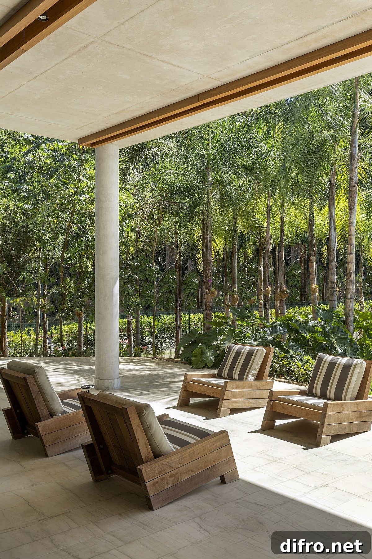 Covered patios outside the house create a fabulous hangout for friends and family