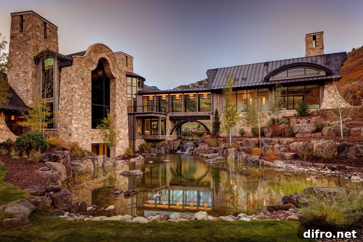 Natural pools and ponds surrounded by stone