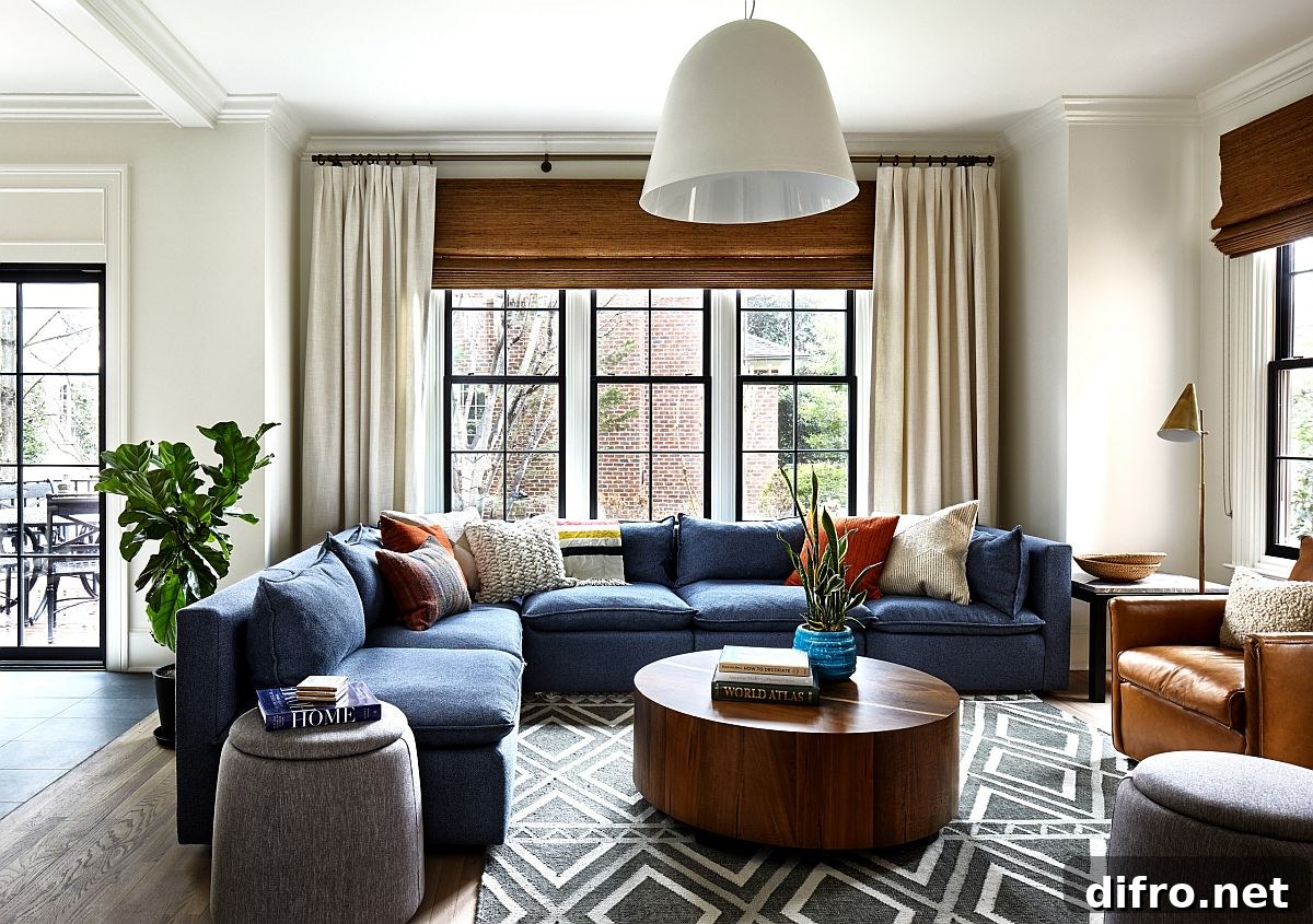 Rug delineating living area