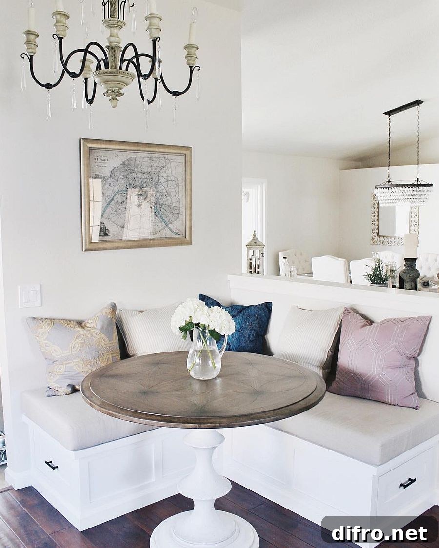 Built-in bench with comfy seating