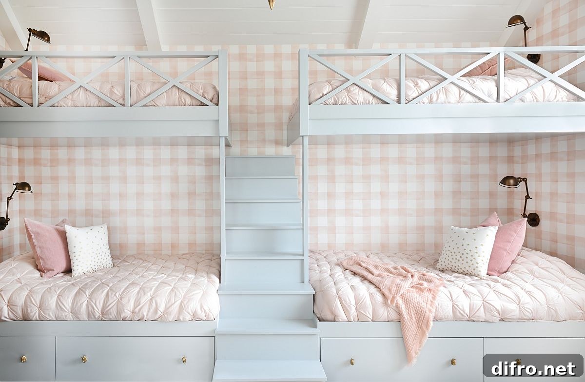 Classy, space-savvy bunk bed wall