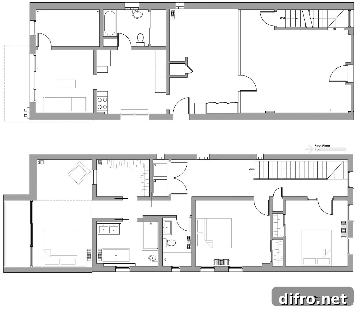 Floor plan of the revamped Cortez Street House