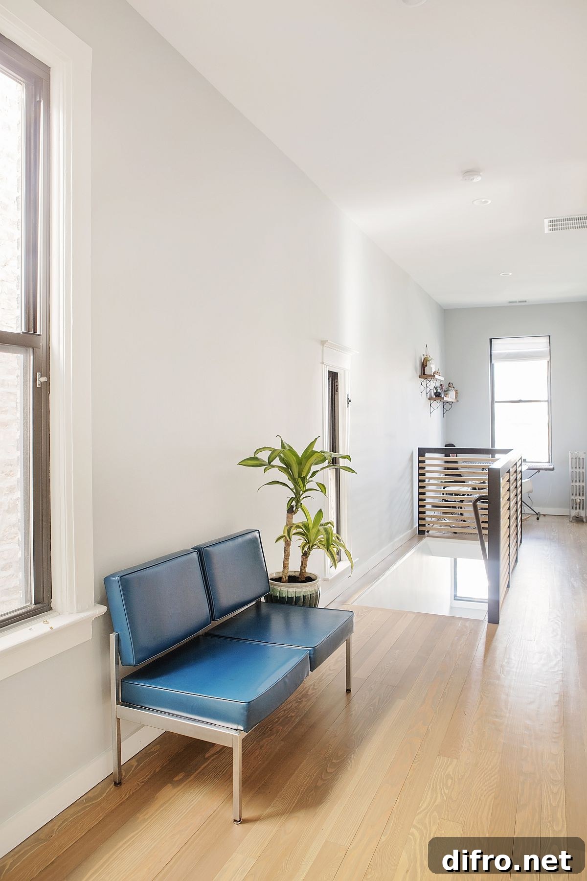View inside the more modern interior of the Cortez House