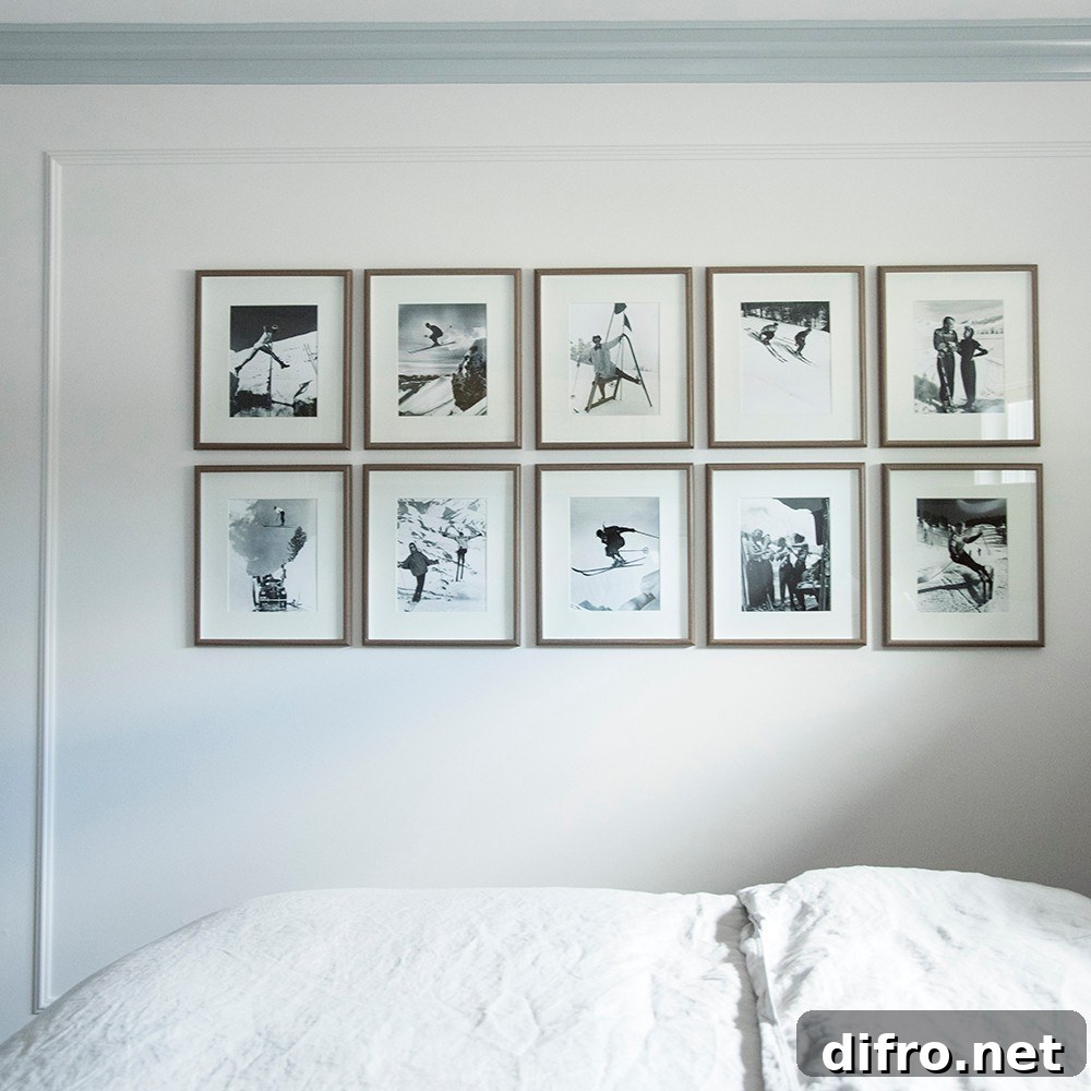 black and white series grid style wall gallery 
