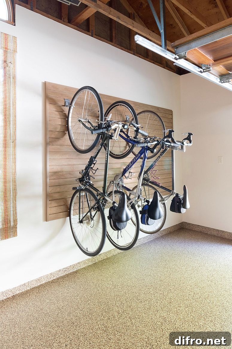Storage wall for bikes