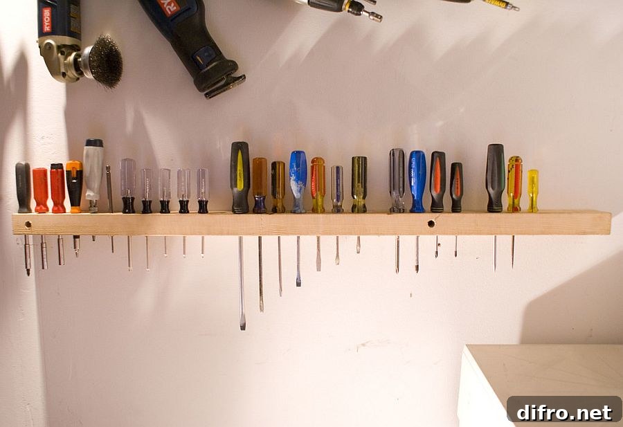 Screwdriver and small tool storage