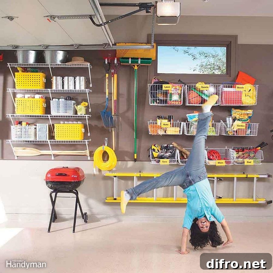 Wire shelving in garage