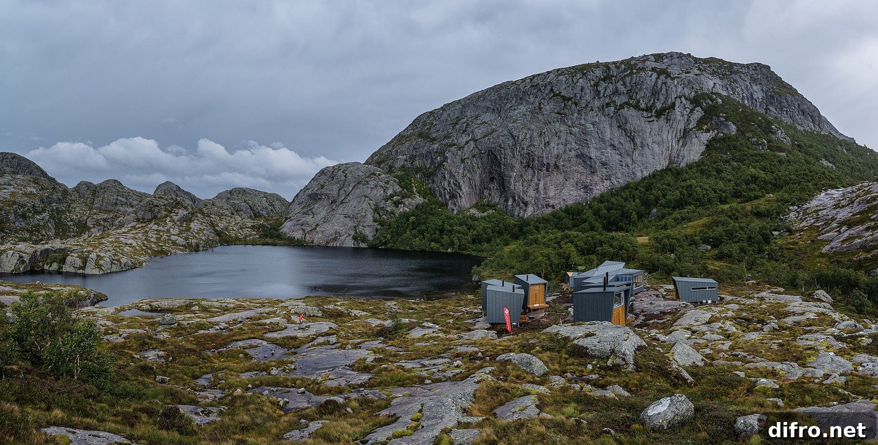 Water supply from the lake sustains those inside the cabins along with solar energy