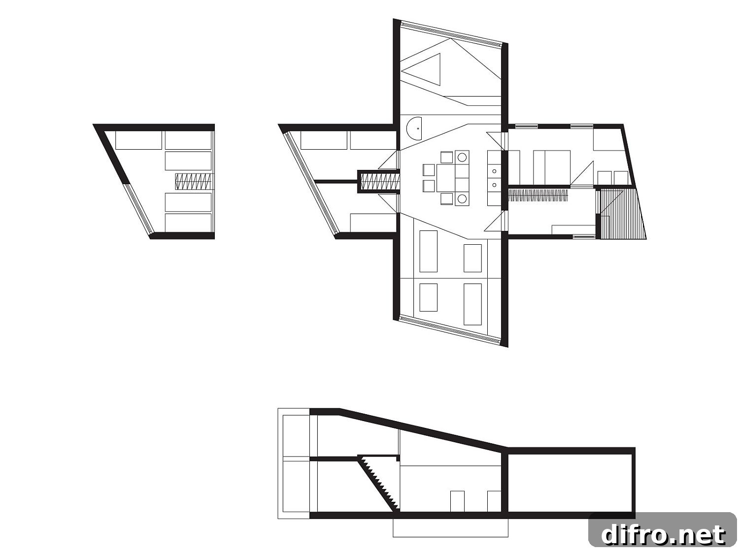 Building plan of Skåpet Mountain Lodges in Soddatjørn in Norway