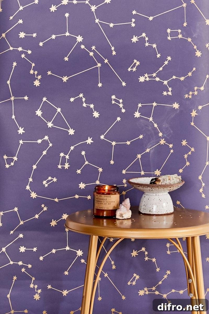 cool purple wallpaper with star constellation pattern